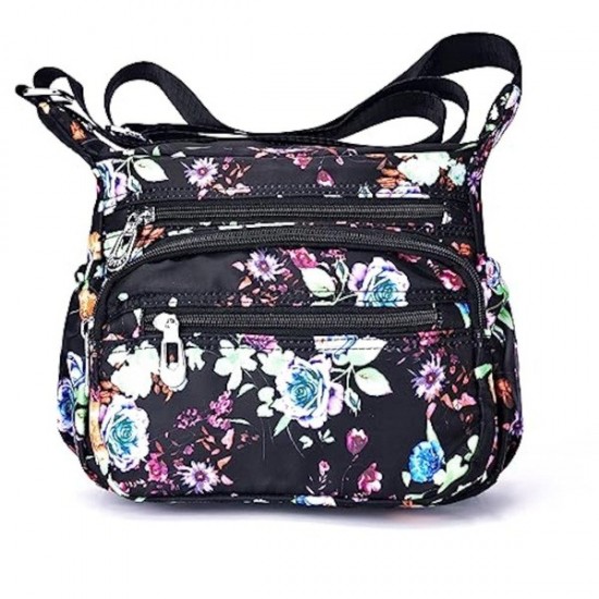 Layered Nylon Crossbody Bag in Neutral