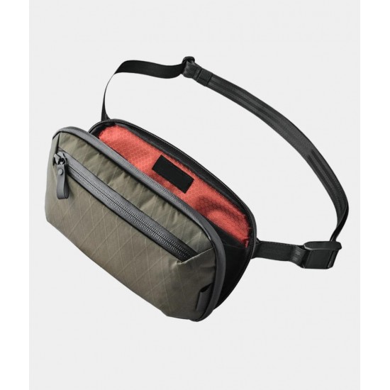 Polished Nylon Crossbody Bag in Neutral