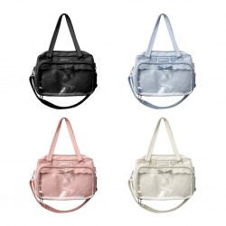 Premium Finish Nylon Crossbody Bag in Neutral