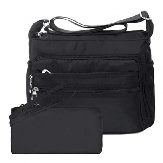 Flexible Nylon Crossbody Bag in Neutral