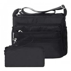 Flexible Nylon Crossbody Bag in Neutral