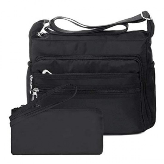 Flexible Nylon Crossbody Bag in Neutral