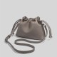 Textured Leather Bucket Bag in Neutral