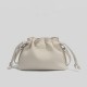 Textured Leather Bucket Bag in Neutral