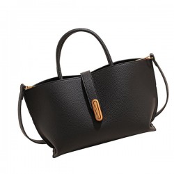 Relaxed Leather Bucket Bag in Neutral