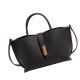 Relaxed Leather Bucket Bag in Neutral