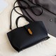 Relaxed Leather Bucket Bag in Neutral