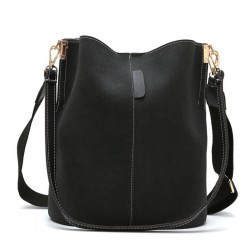 Contemporary Leather Bucket Bag in Neutral