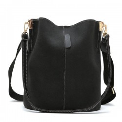 Contemporary Leather Bucket Bag in Neutral