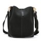 Contemporary Leather Bucket Bag in Neutral