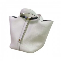 Office Ready Leather Bucket Bag in Neutral