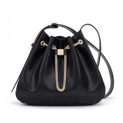 Comfort Fit Leather Bucket Bag in Neutral