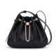 Comfort Fit Leather Bucket Bag in Neutral