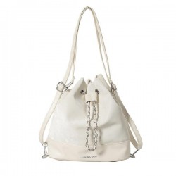 Premium Finish Leather Bucket Bag in Neutral